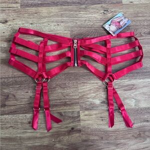 Red Strappy Garter Belt